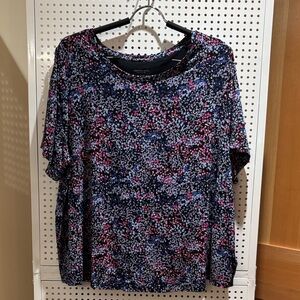 Addition Elle Multicolor Short Sleeve Top